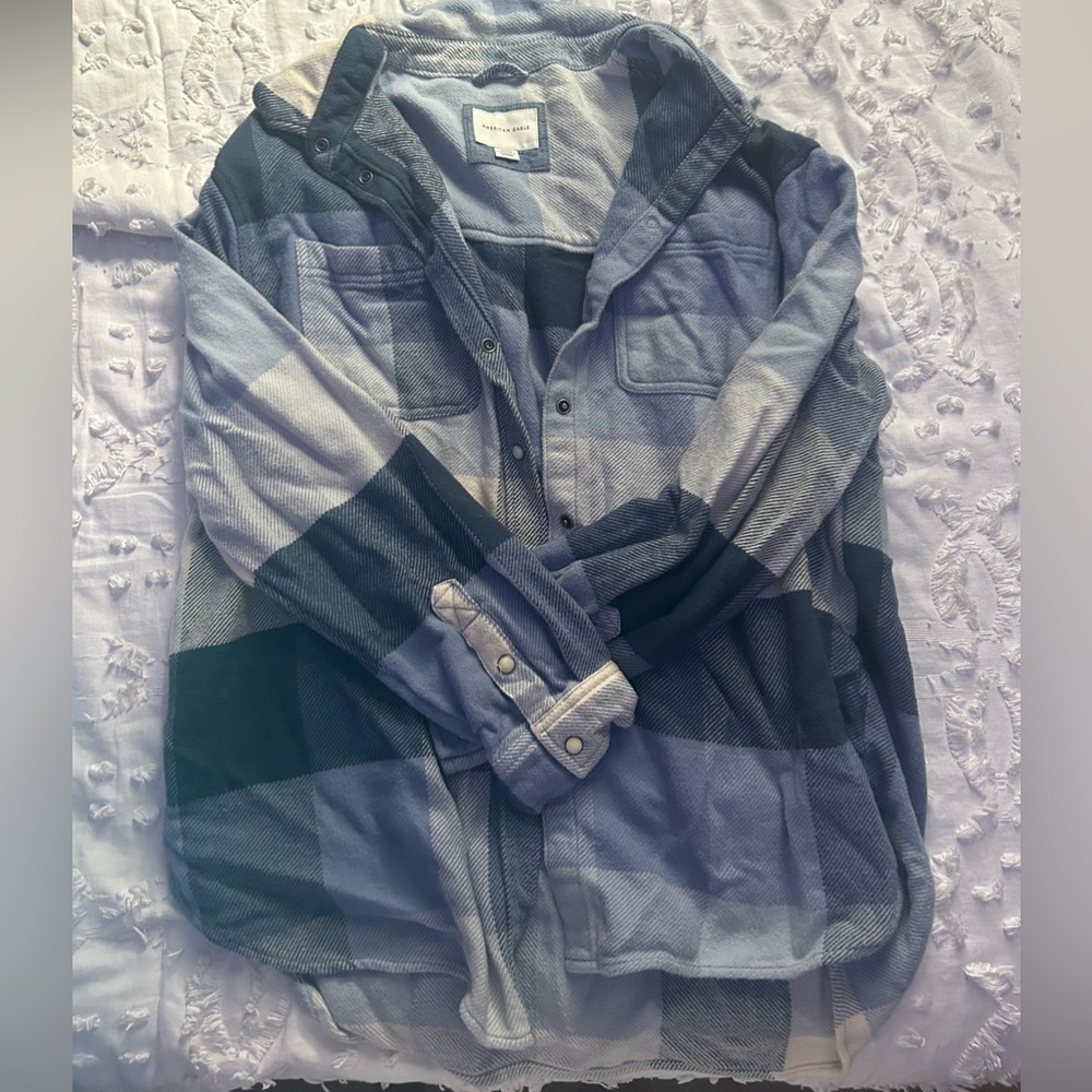 flannel american eagle button up